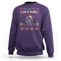 Let It Flow Christmas Sweatshirt Anatomy Heart Cardiac Nurse Santa Xmas - Wonder Print Shop