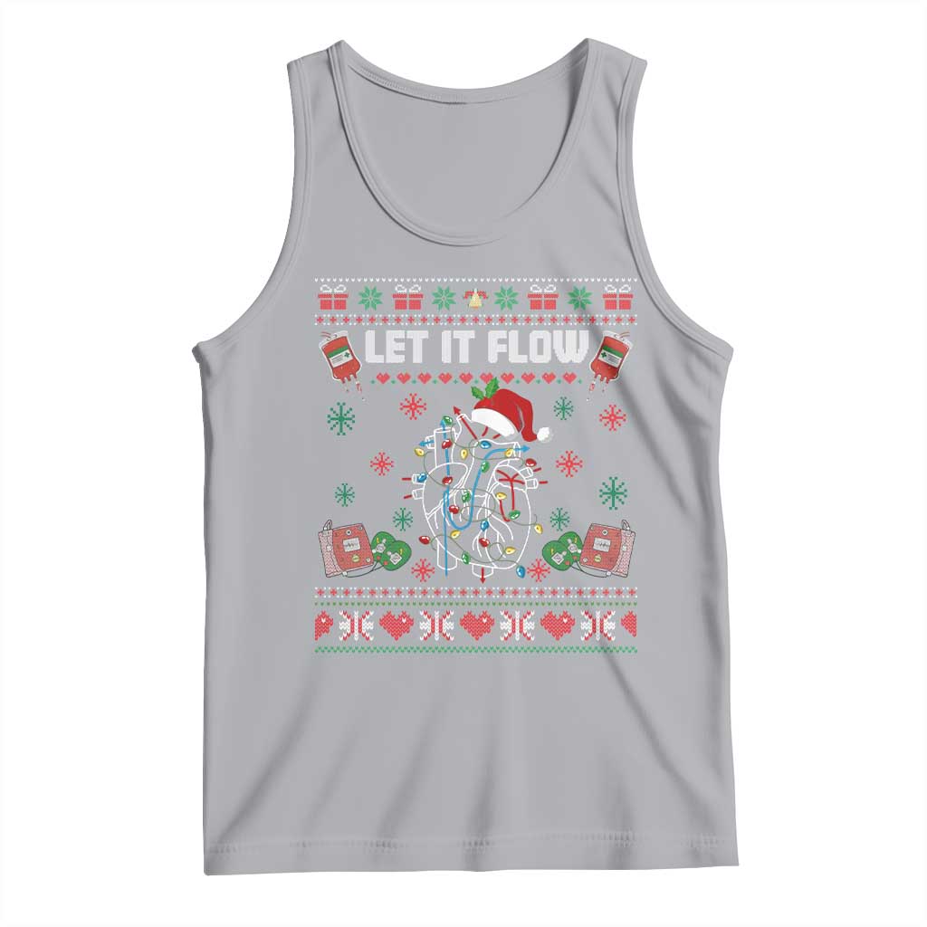 Let It Flow Christmas Tank Top Anatomy Heart Cardiac Nurse Santa Xmas - Wonder Print Shop