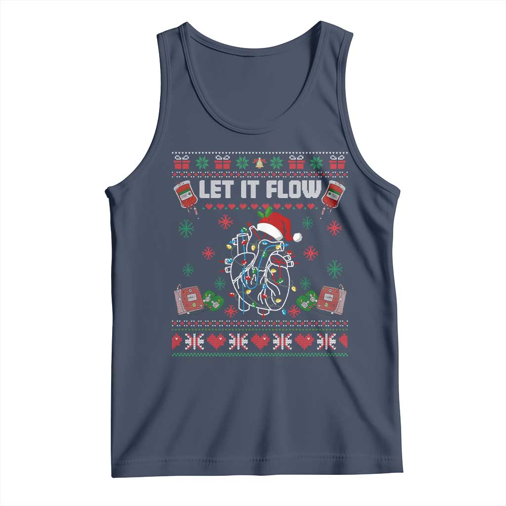 Let It Flow Christmas Tank Top Anatomy Heart Cardiac Nurse Santa Xmas - Wonder Print Shop