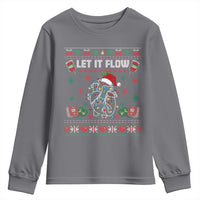 Let It Flow Christmas Youth Sweatshirt Anatomy Heart Cardiac Nurse Santa Xmas - Wonder Print Shop