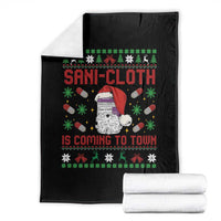 Sani-cloth Is Coming To Town Throw Blanket Funny Nurse Christmas - Wonder Print Shop