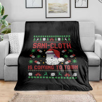 Sani-cloth Is Coming To Town Throw Blanket Funny Nurse Christmas - Wonder Print Shop