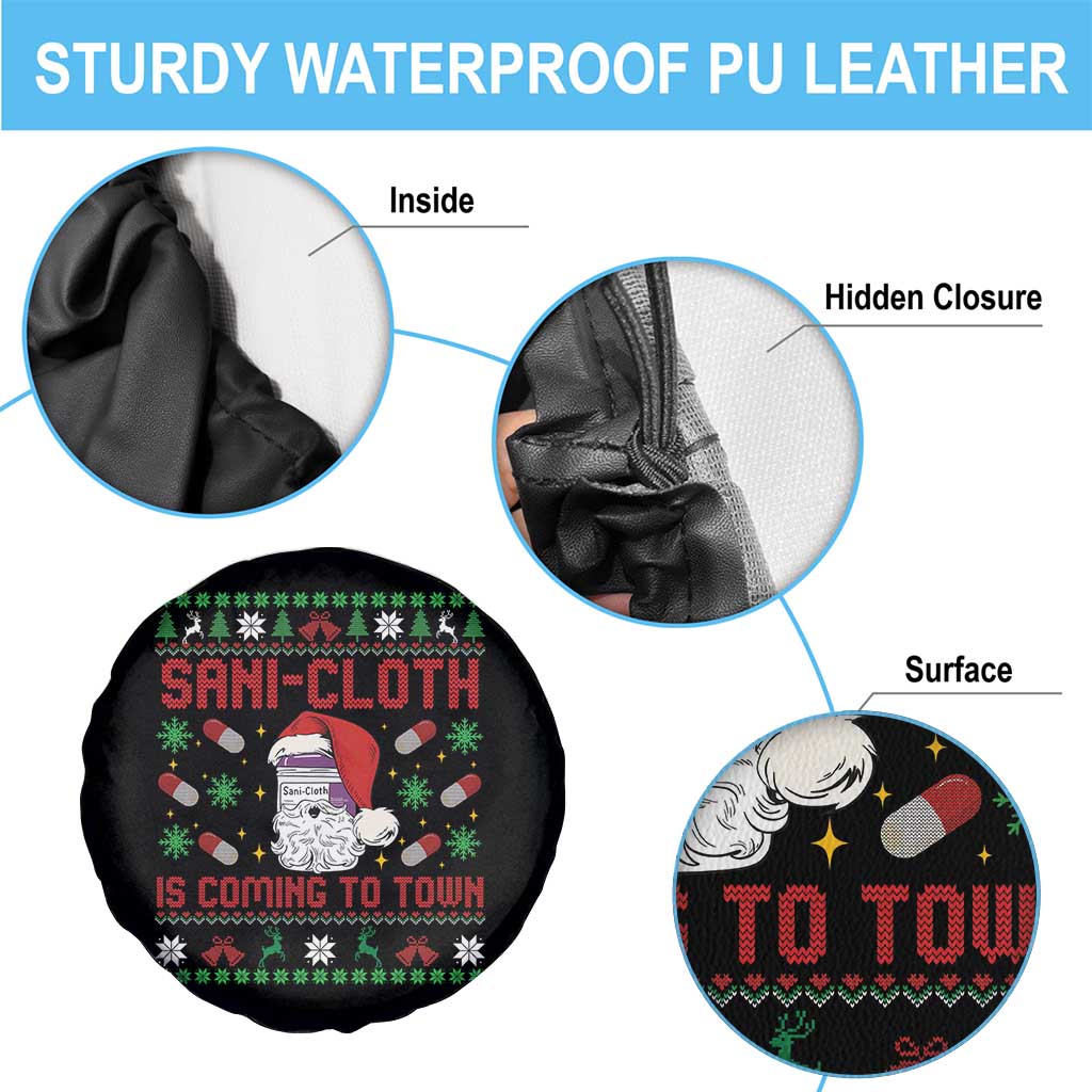 Sani-cloth Is Coming To Town Spare Tire Cover Funny Nurse Christmas - Wonder Print Shop