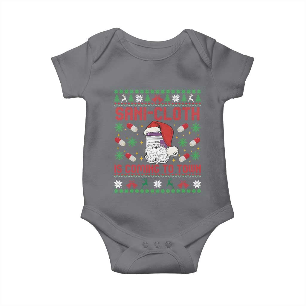 Sani-cloth Is Coming To Town Baby Onesie Funny Nurse Christmas - Wonder Print Shop