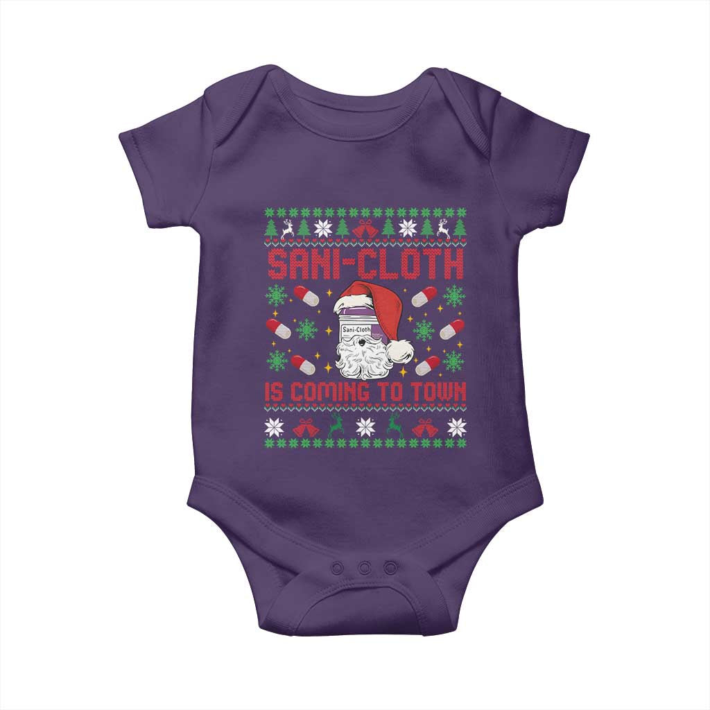 Sani-cloth Is Coming To Town Baby Onesie Funny Nurse Christmas - Wonder Print Shop