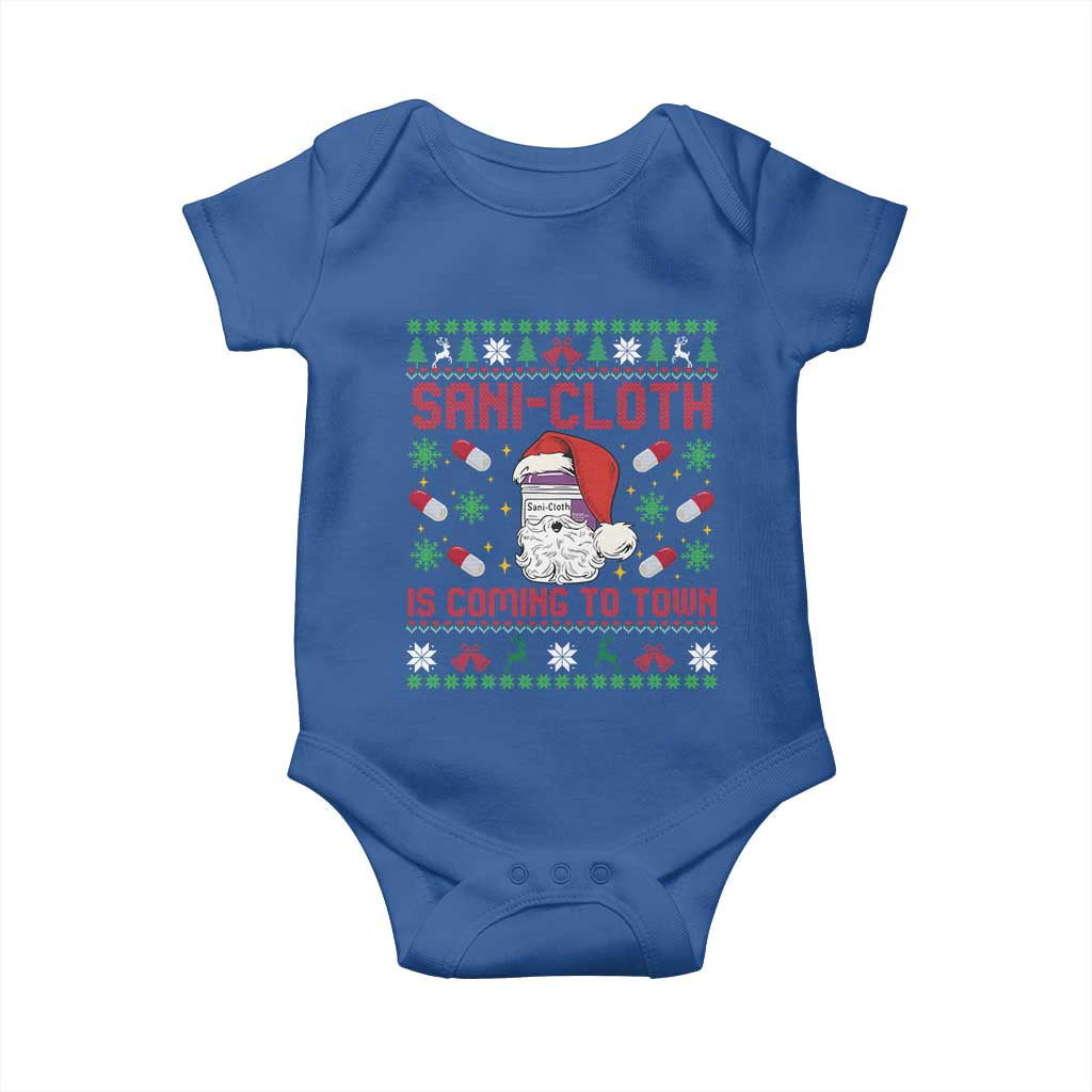 Sani-cloth Is Coming To Town Baby Onesie Funny Nurse Christmas - Wonder Print Shop