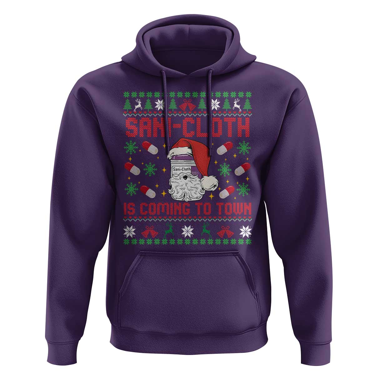 Sani-cloth Is Coming To Town Hoodie Funny Nurse Christmas - Wonder Print Shop