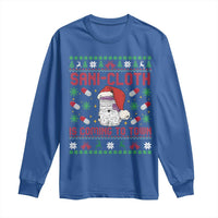 Sani-cloth Is Coming To Town Long Sleeve Shirt Funny Nurse Christmas - Wonder Print Shop