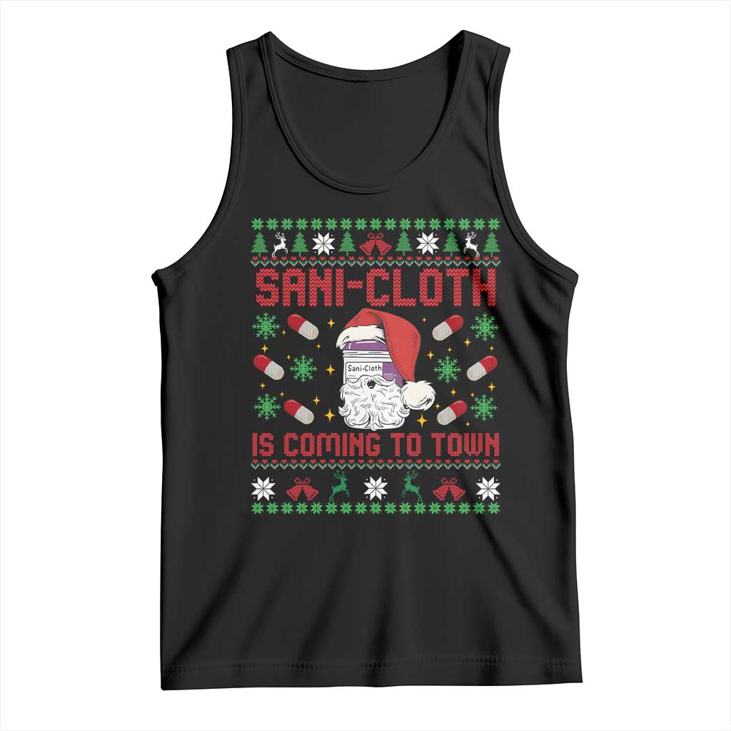 Sani-cloth Is Coming To Town Tank Top Funny Nurse Christmas - Wonder Print Shop