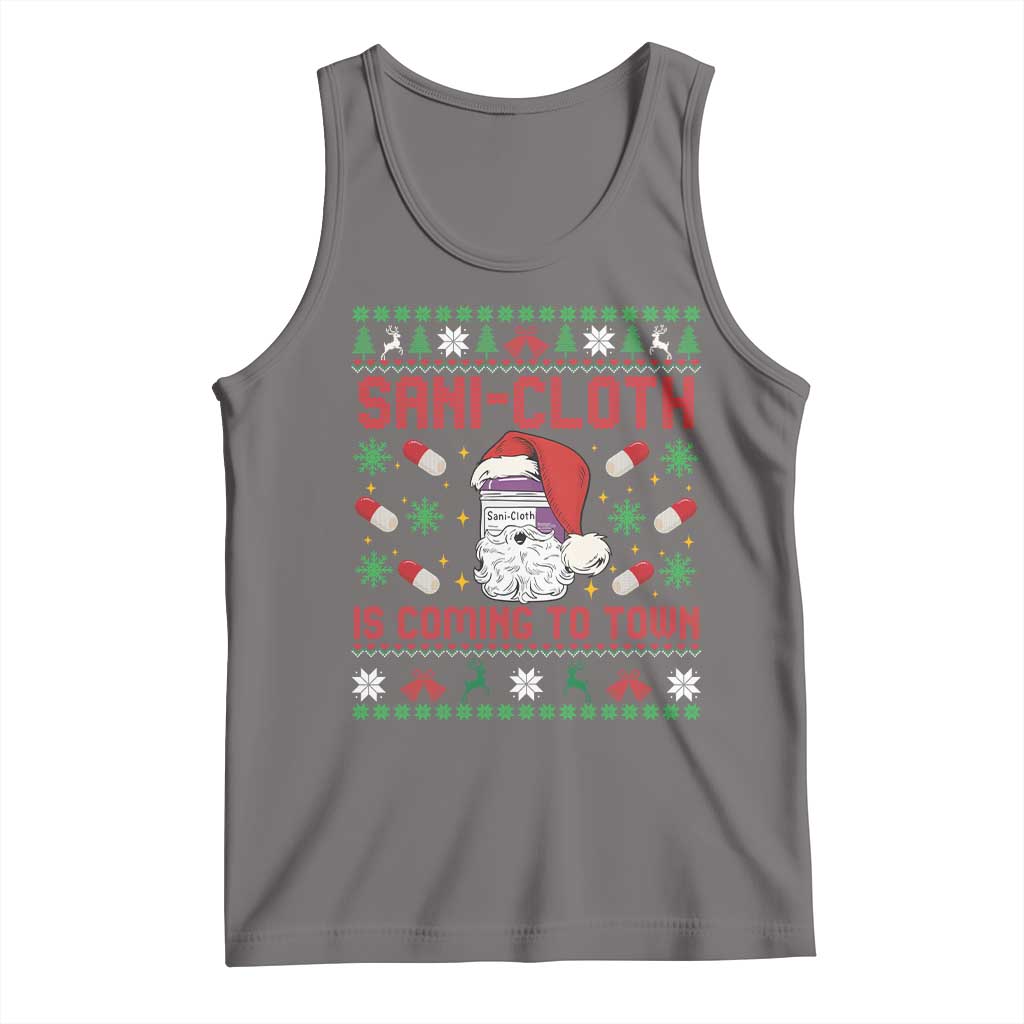 Sani-cloth Is Coming To Town Tank Top Funny Nurse Christmas - Wonder Print Shop