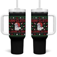 Sani-cloth Is Coming To Town Tumbler With Handle Funny Nurse Christmas - Wonder Print Shop