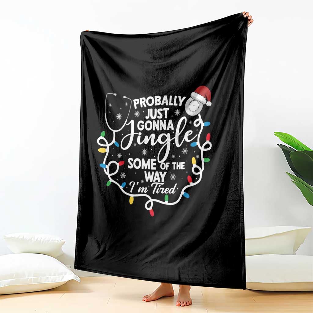 Probably Just Gonna Jingle Some of The Way I Am Tired Throw Blanket Funny Christmas Quote - Wonder Print Shop