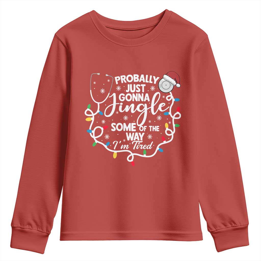 Probably Just Gonna Jingle Some of The Way I Am Tired Youth Sweatshirt Funny Christmas Quote - Wonder Print Shop