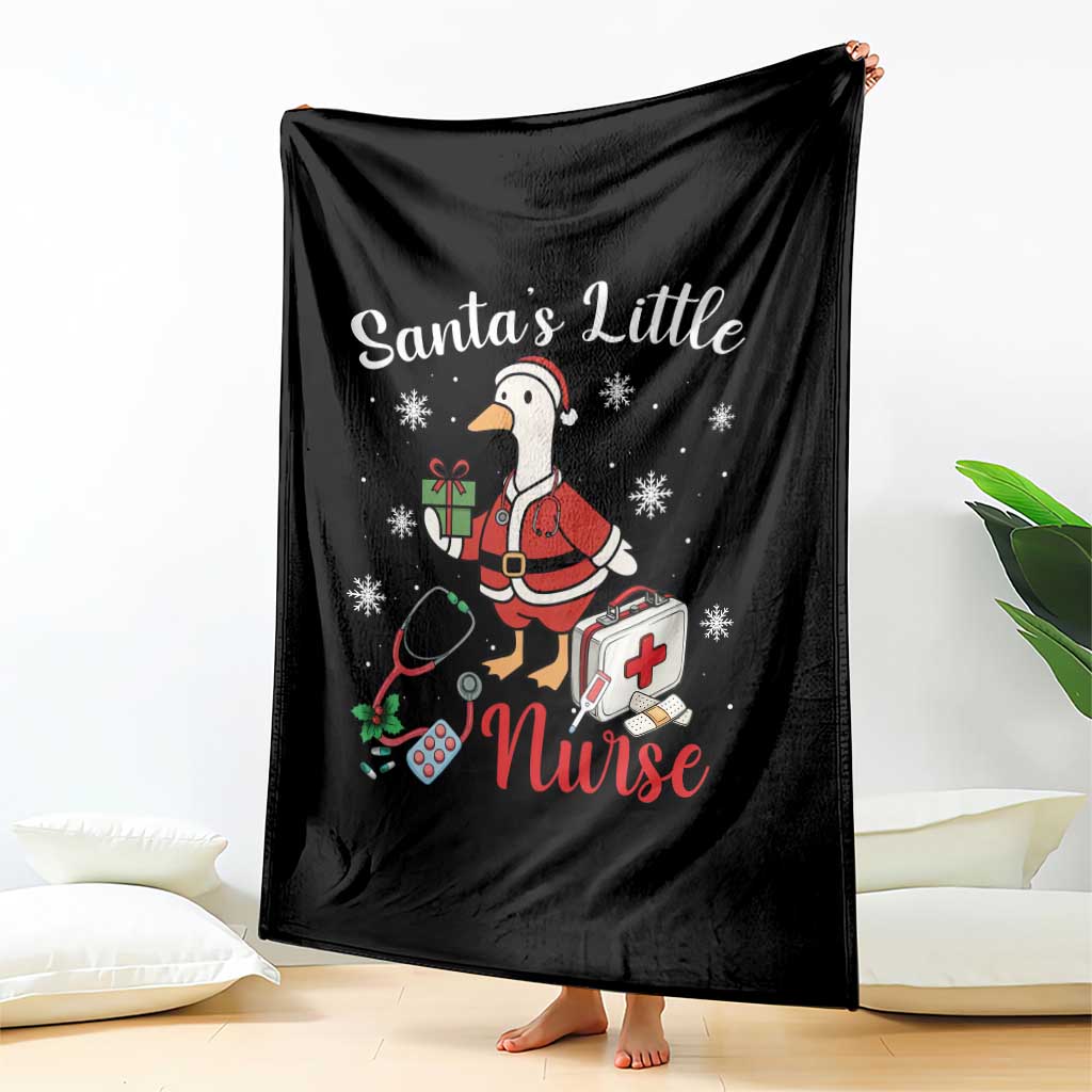Christmas Goose Nurse Throw Blanket Santa Little Nurse - Wonder Print Shop