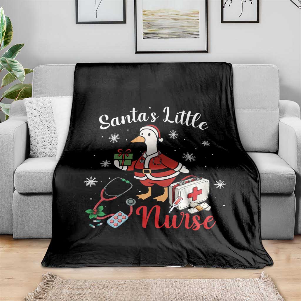 Christmas Goose Nurse Throw Blanket Santa Little Nurse - Wonder Print Shop