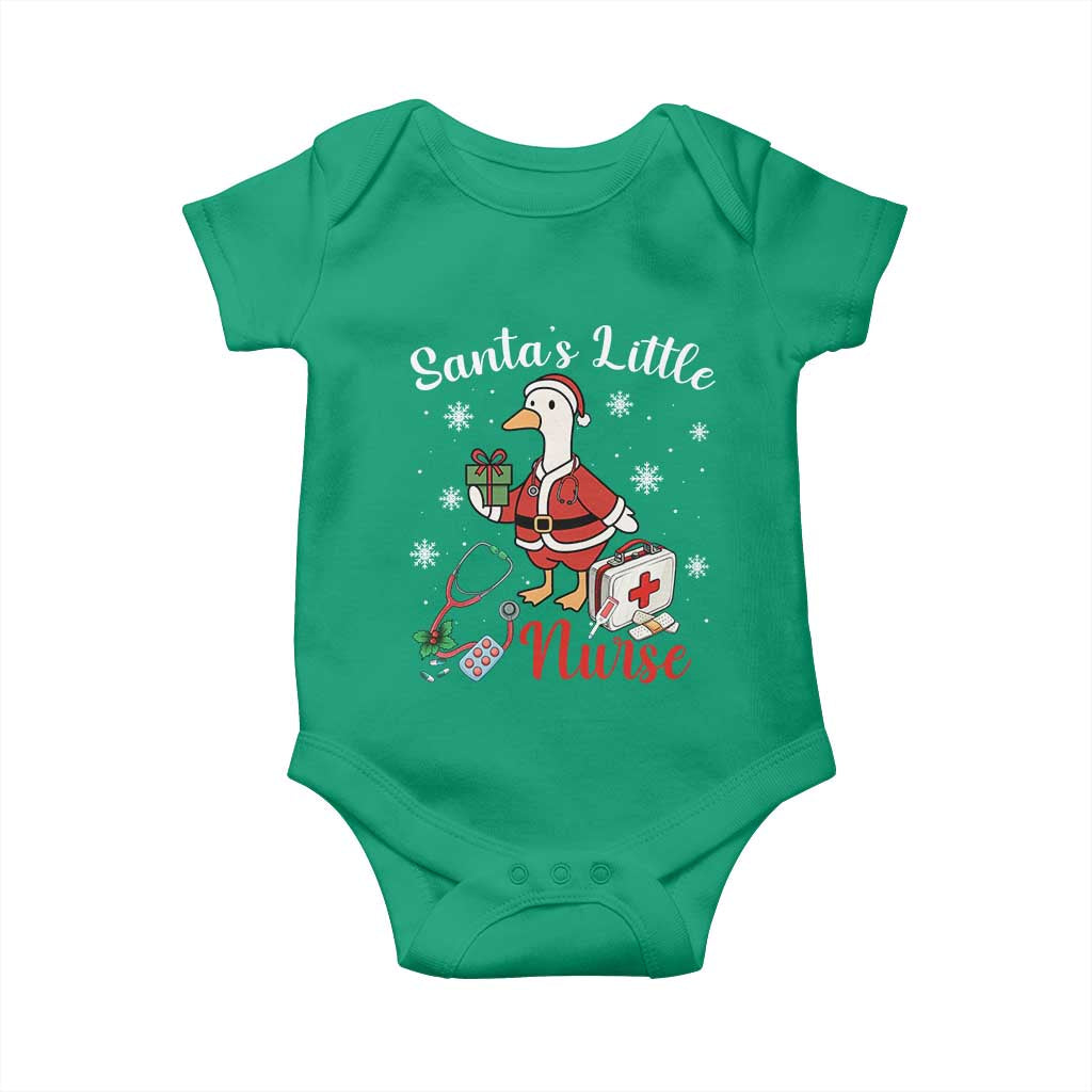 Christmas Goose Nurse Baby Onesie Santa Little Nurse - Wonder Print Shop