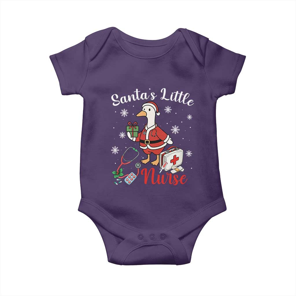 Christmas Goose Nurse Baby Onesie Santa Little Nurse - Wonder Print Shop