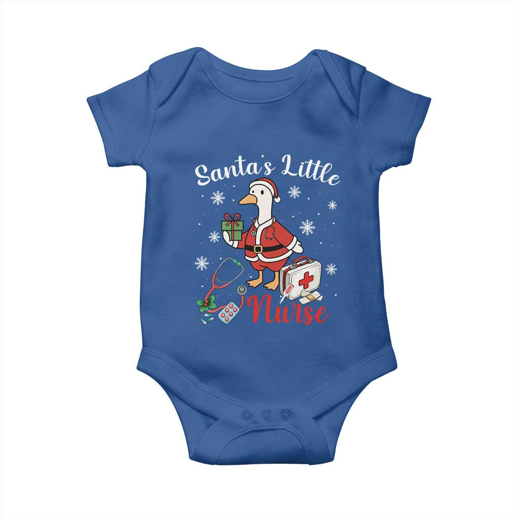 Christmas Goose Nurse Baby Onesie Santa Little Nurse - Wonder Print Shop