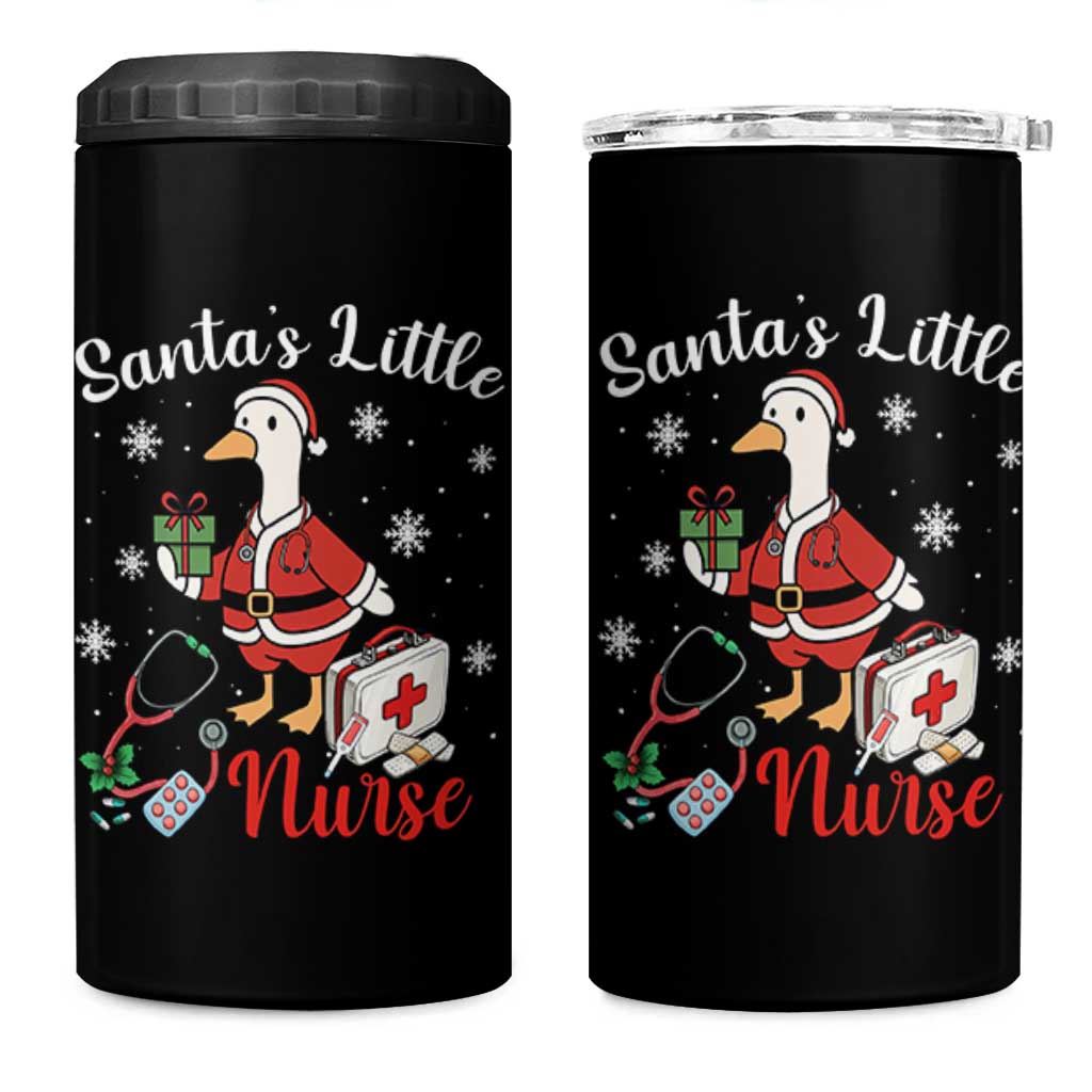 Christmas Goose Nurse 4 in 1 Can Cooler Tumbler Santa Little Nurse - Wonder Print Shop