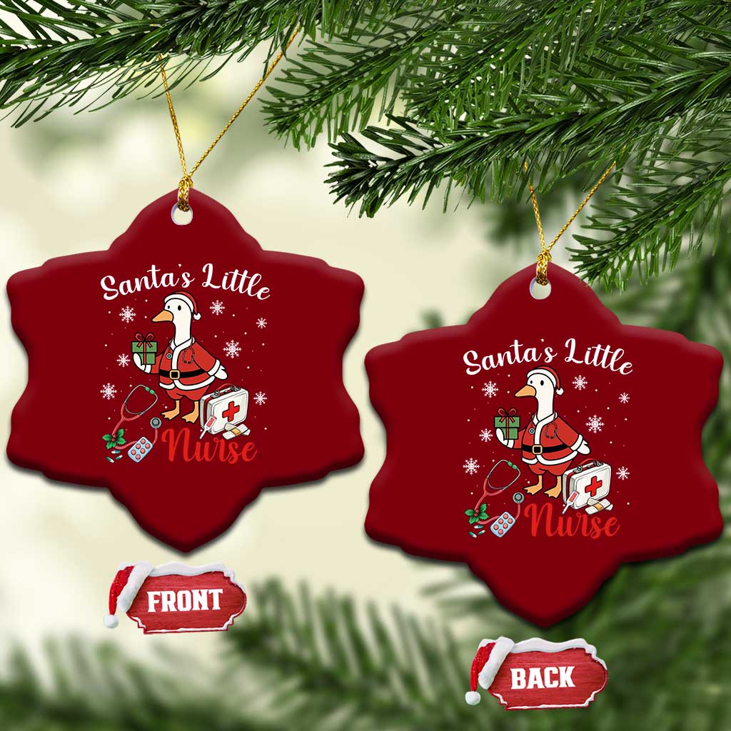 Christmas Goose Nurse Ceramic Ornament Santa Little Nurse - Wonder Print Shop