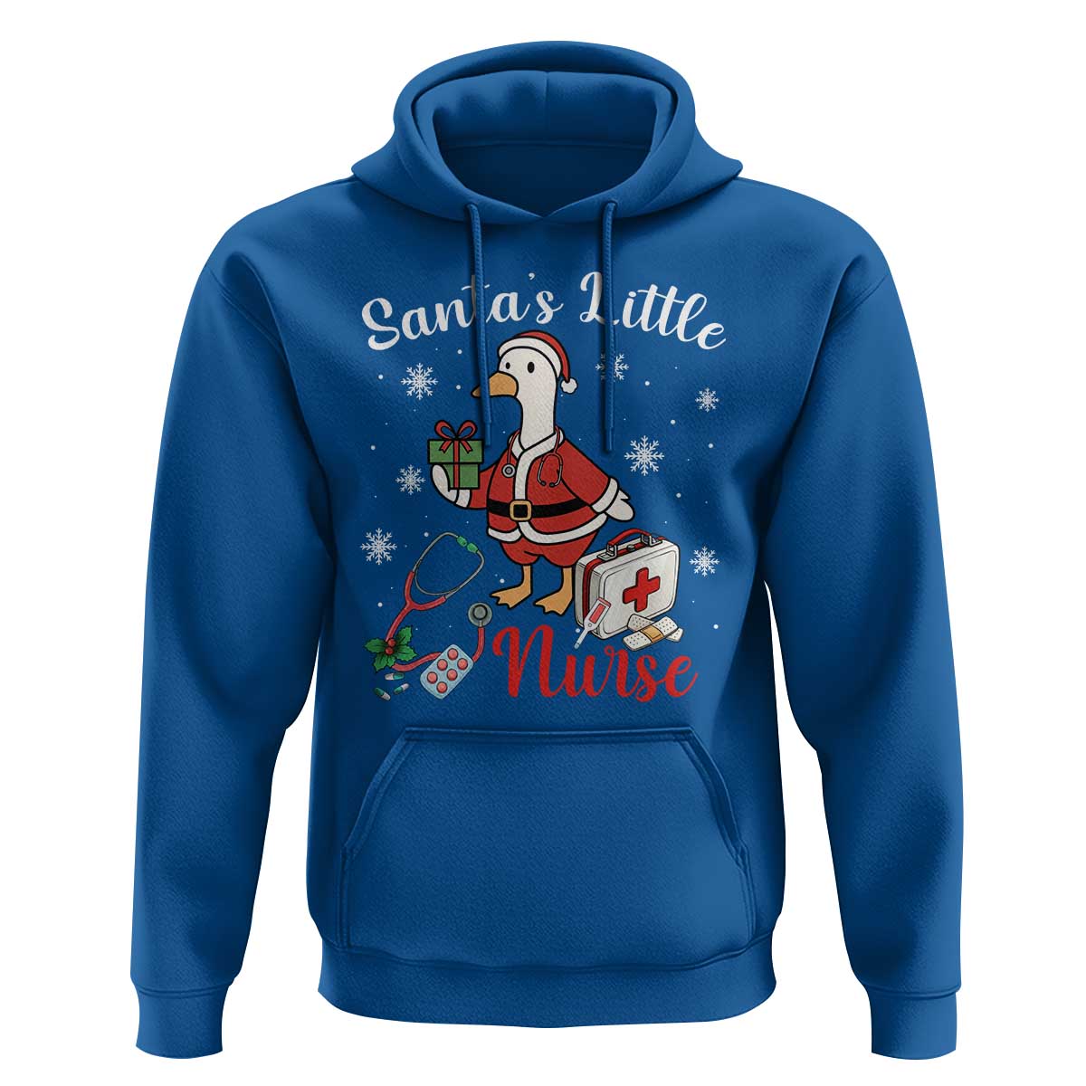 Christmas Goose Nurse Hoodie Santa Little Nurse - Wonder Print Shop
