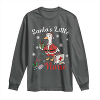 Christmas Goose Nurse Long Sleeve Shirt Santa Little Nurse - Wonder Print Shop