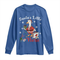 Christmas Goose Nurse Long Sleeve Shirt Santa Little Nurse - Wonder Print Shop