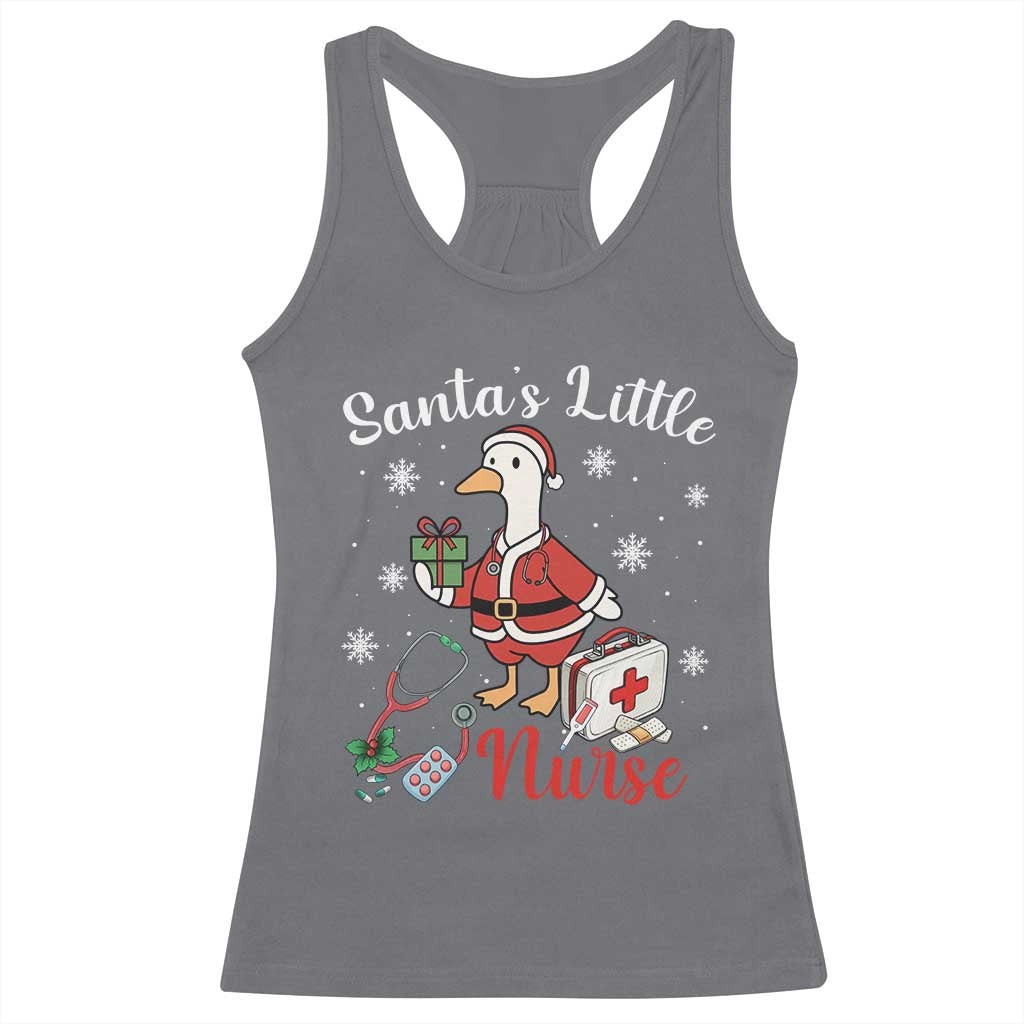 Christmas Goose Nurse Racerback Tank Top Santa Little Nurse - Wonder Print Shop