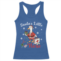 Christmas Goose Nurse Racerback Tank Top Santa Little Nurse - Wonder Print Shop