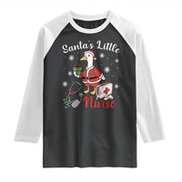 Christmas Goose Nurse Raglan Shirt Santa Little Nurse - Wonder Print Shop