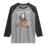 Christmas Goose Nurse Raglan Shirt Santa Little Nurse - Wonder Print Shop