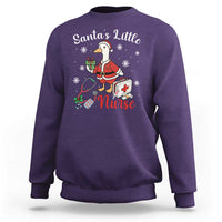 Christmas Goose Nurse Sweatshirt Santa Little Nurse - Wonder Print Shop