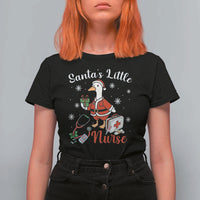 Christmas Goose Nurse T Shirt For Women Santa Little Nurse - Wonder Print Shop