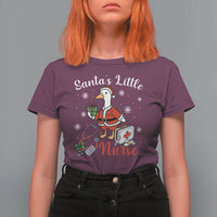 Christmas Goose Nurse T Shirt For Women Santa Little Nurse - Wonder Print Shop