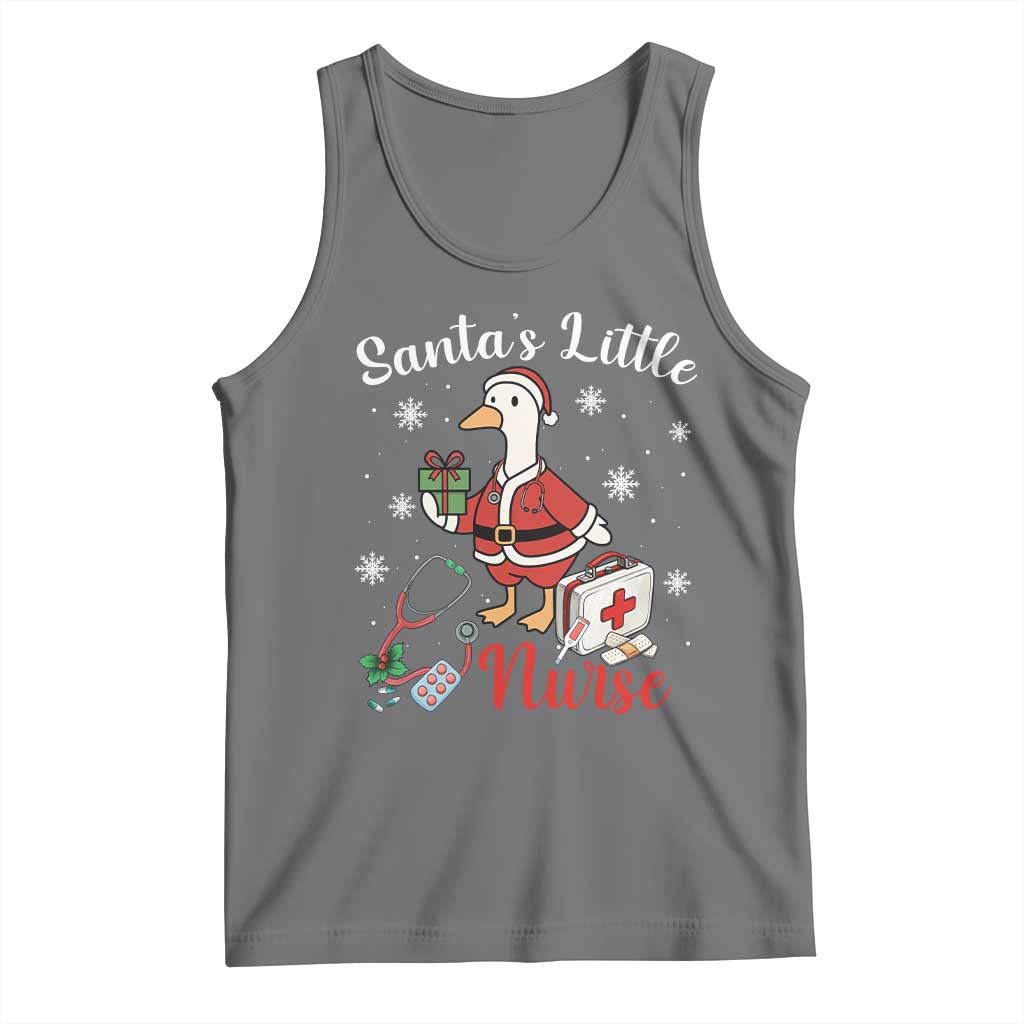 Christmas Goose Nurse Tank Top Santa Little Nurse - Wonder Print Shop
