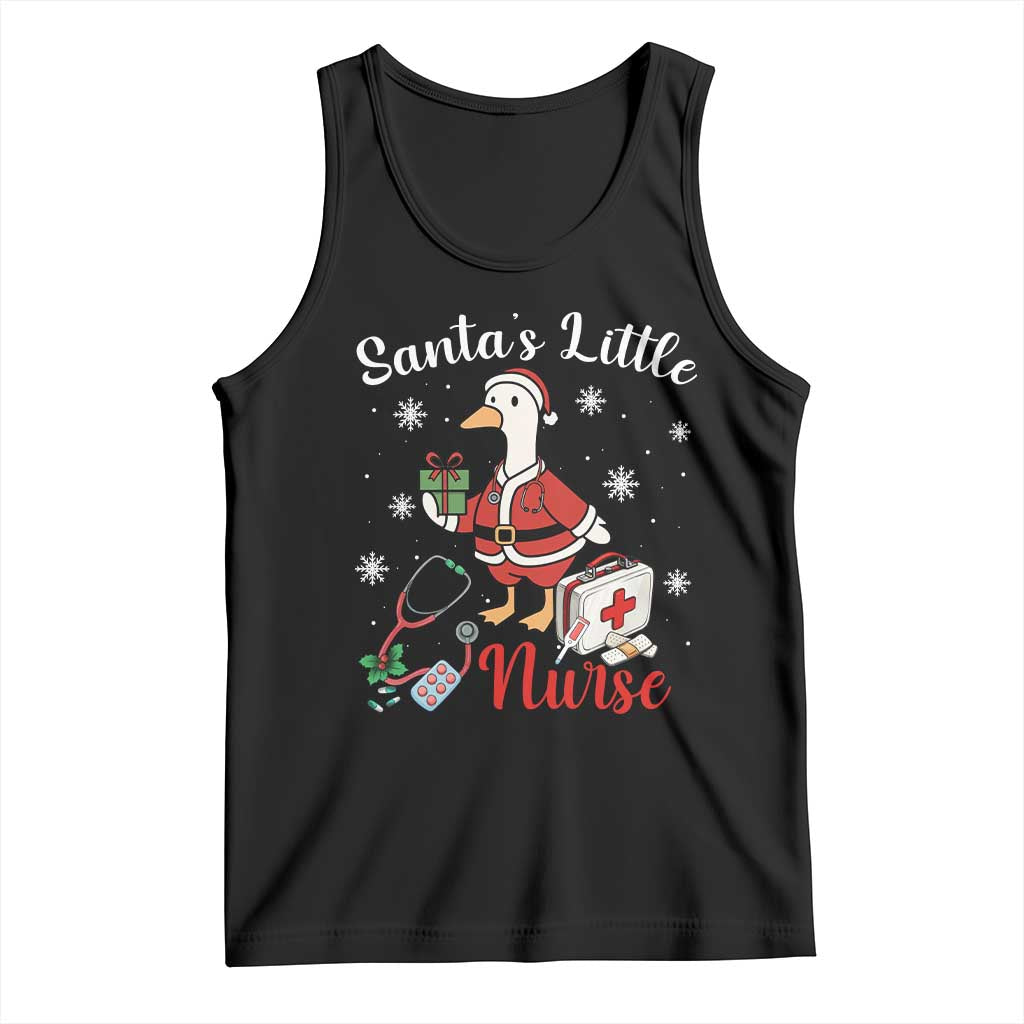 Christmas Goose Nurse Tank Top Santa Little Nurse - Wonder Print Shop