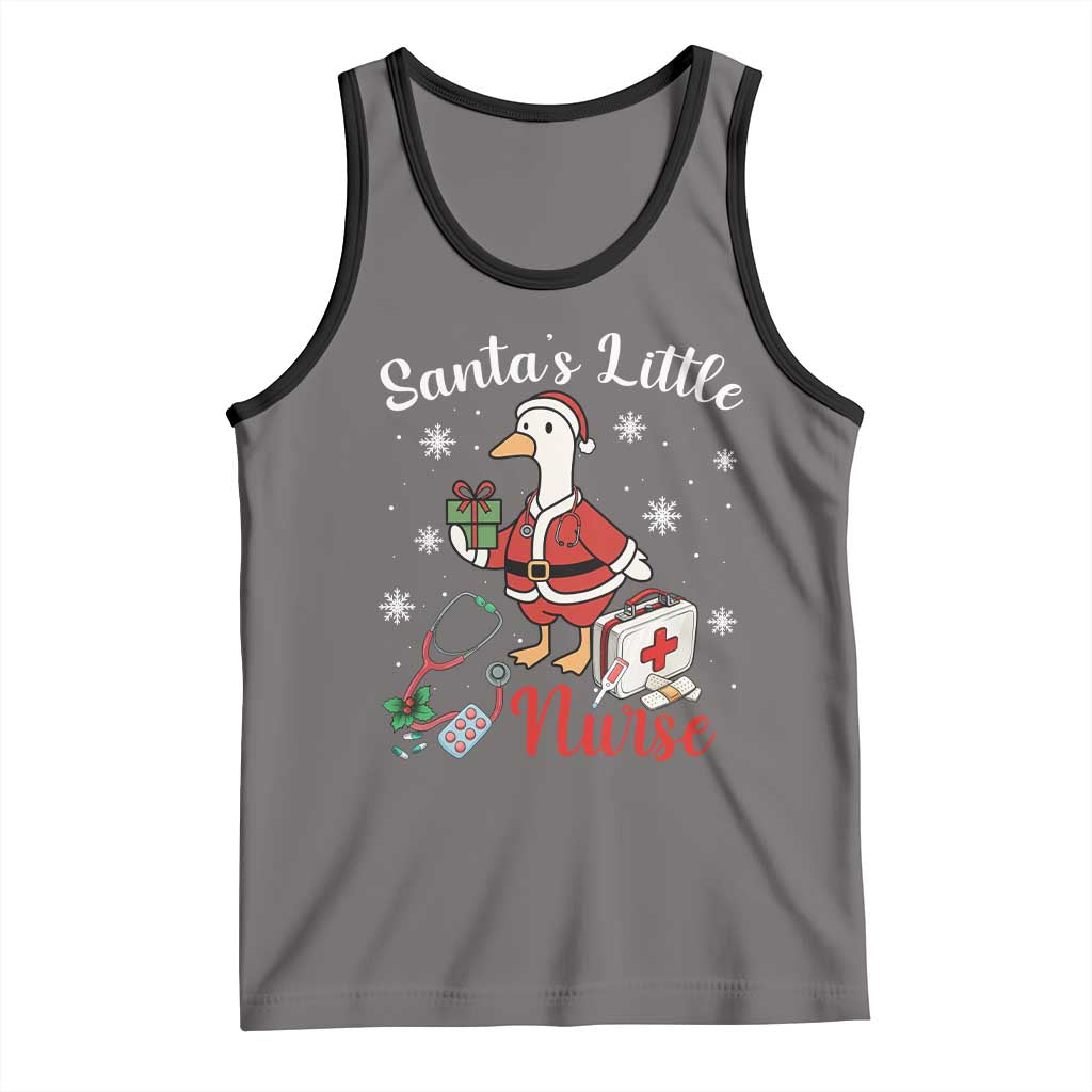 Christmas Goose Nurse Tank Top Santa Little Nurse - Wonder Print Shop