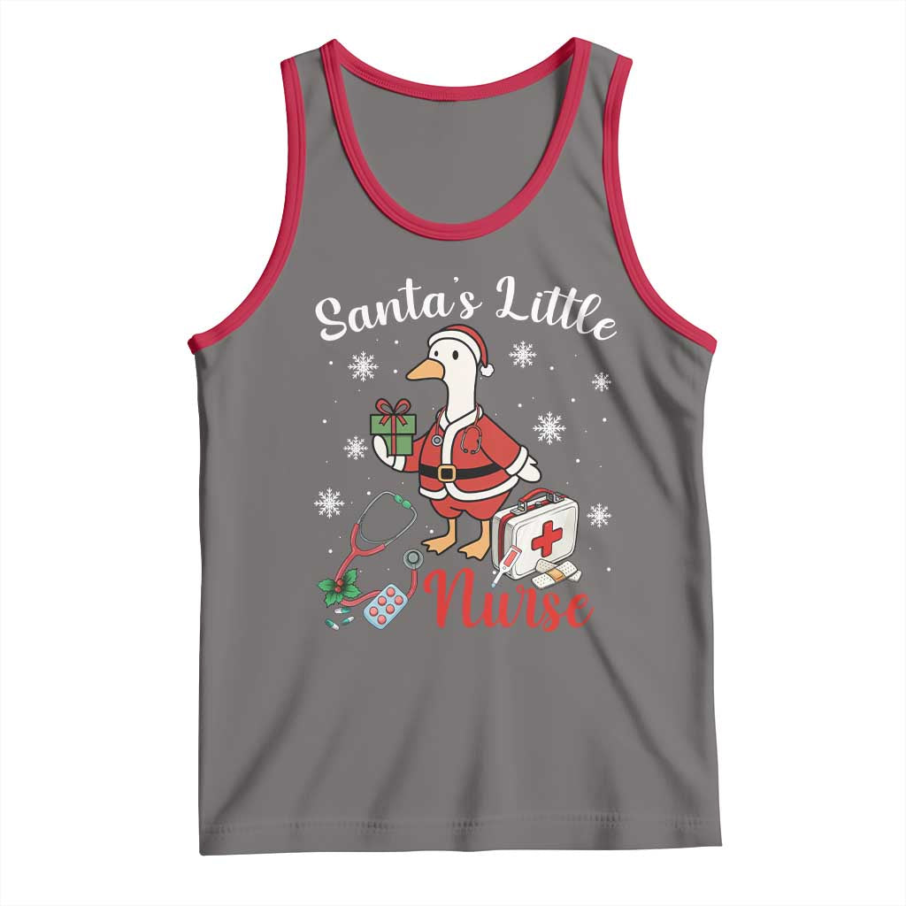 Christmas Goose Nurse Tank Top Santa Little Nurse - Wonder Print Shop