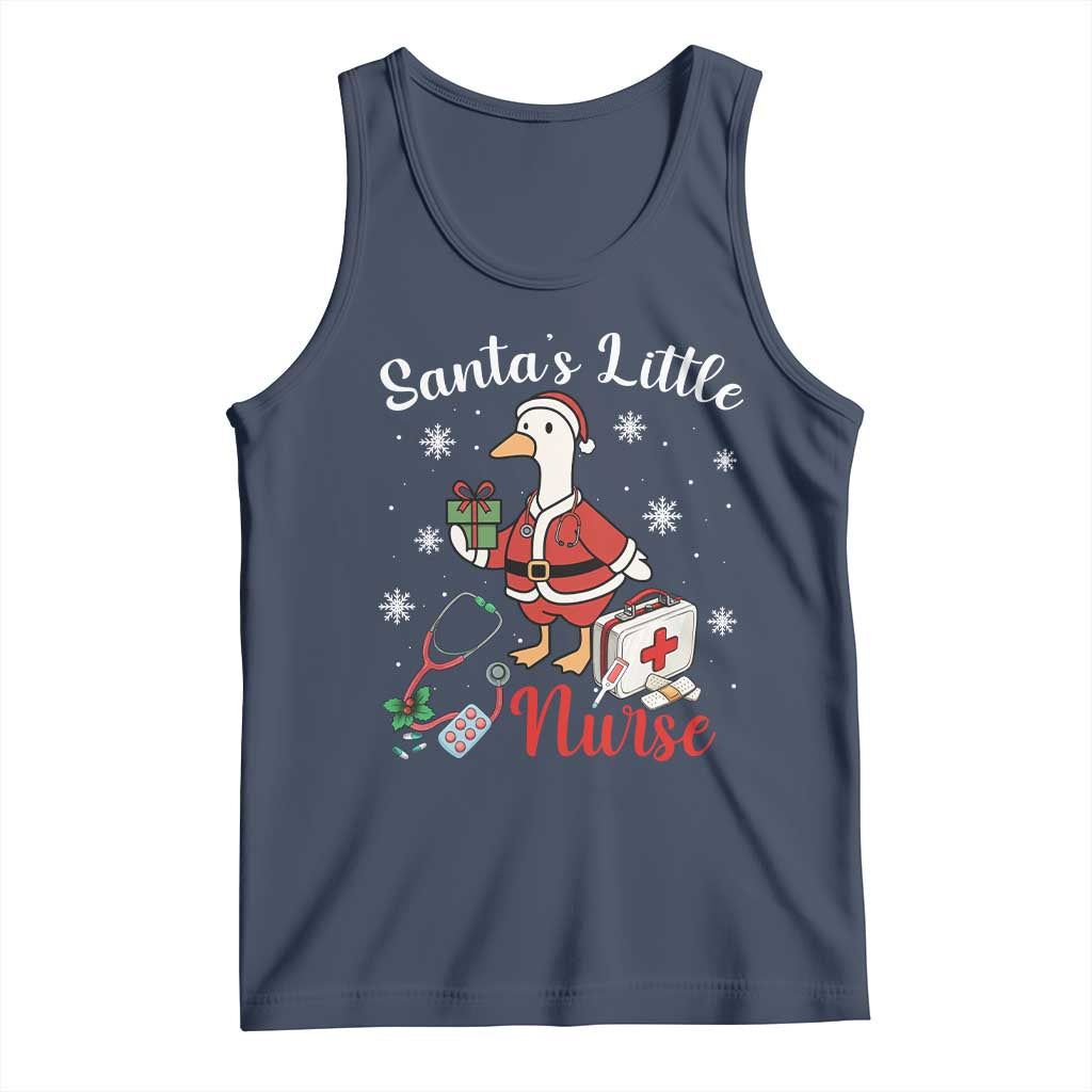 Christmas Goose Nurse Tank Top Santa Little Nurse - Wonder Print Shop