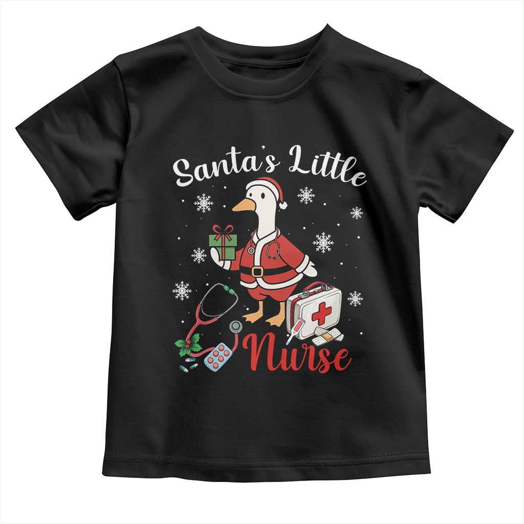 Christmas Goose Nurse Toddler T Shirt Santa Little Nurse - Wonder Print Shop