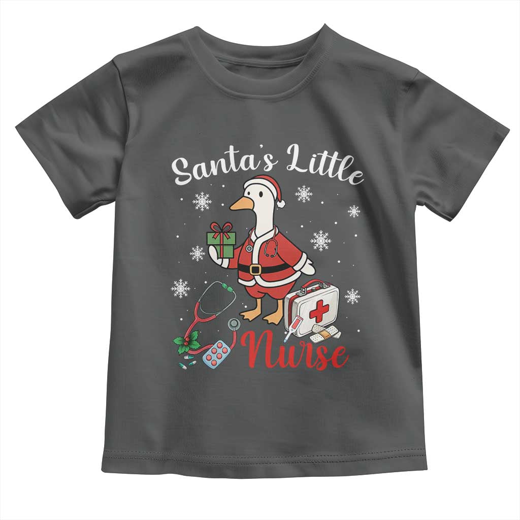 Christmas Goose Nurse Toddler T Shirt Santa Little Nurse - Wonder Print Shop