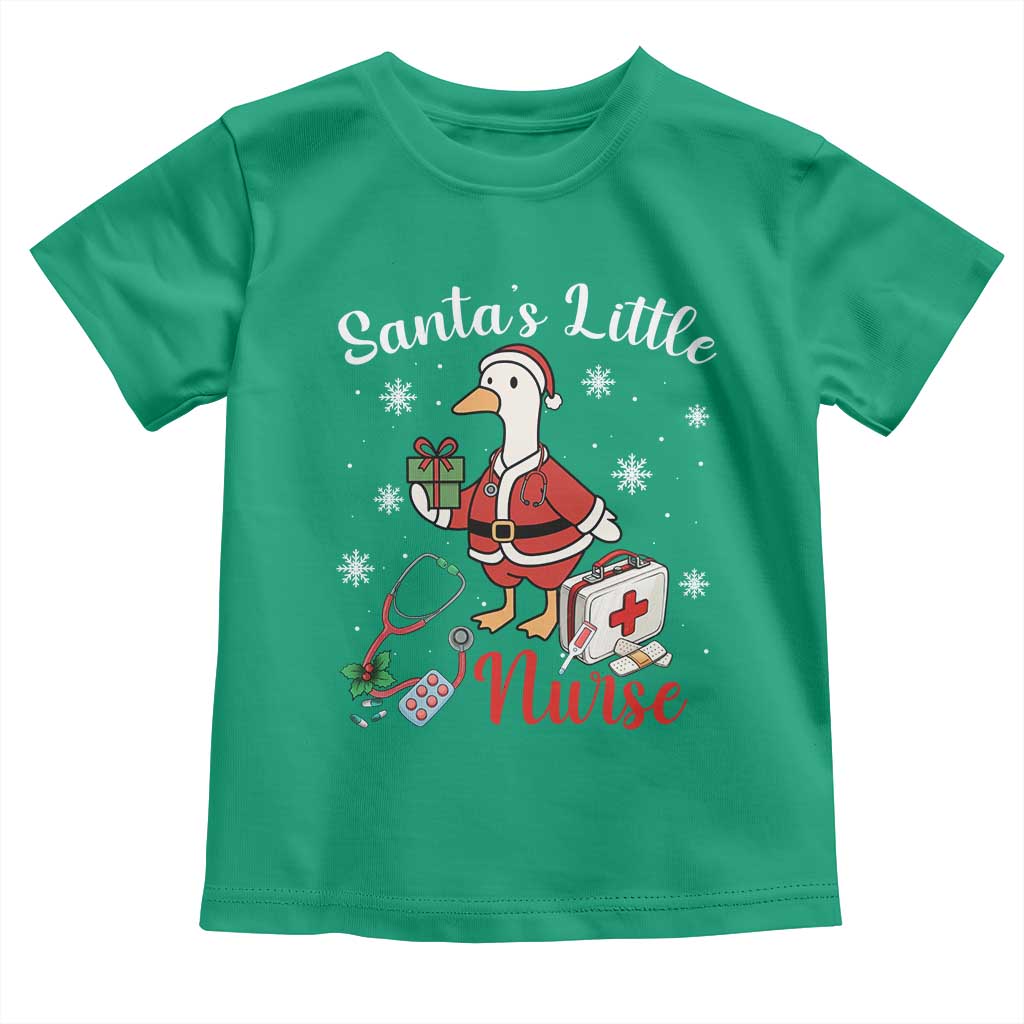 Christmas Goose Nurse Toddler T Shirt Santa Little Nurse - Wonder Print Shop