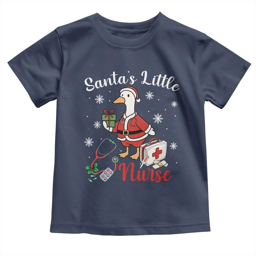 Christmas Goose Nurse Toddler T Shirt Santa Little Nurse - Wonder Print Shop