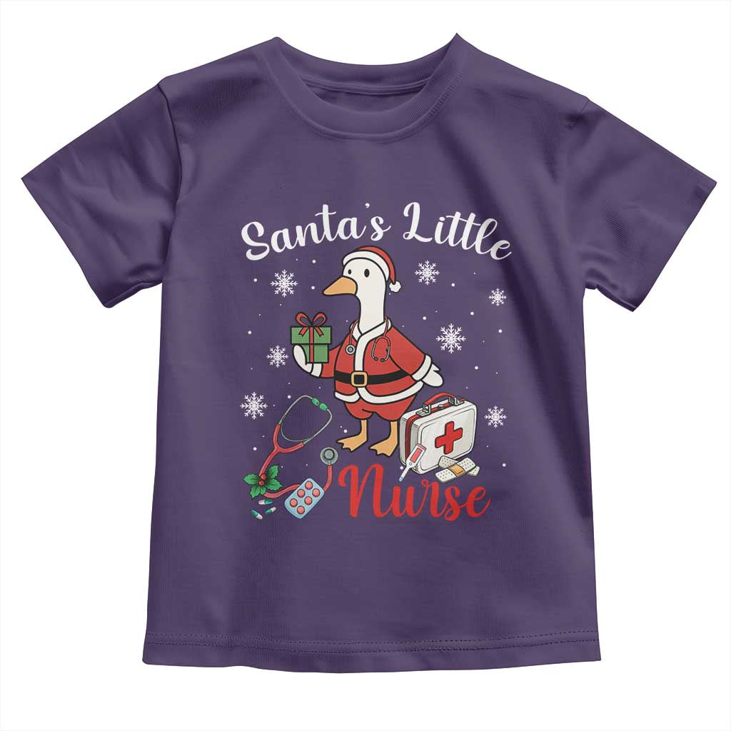 Christmas Goose Nurse Toddler T Shirt Santa Little Nurse - Wonder Print Shop