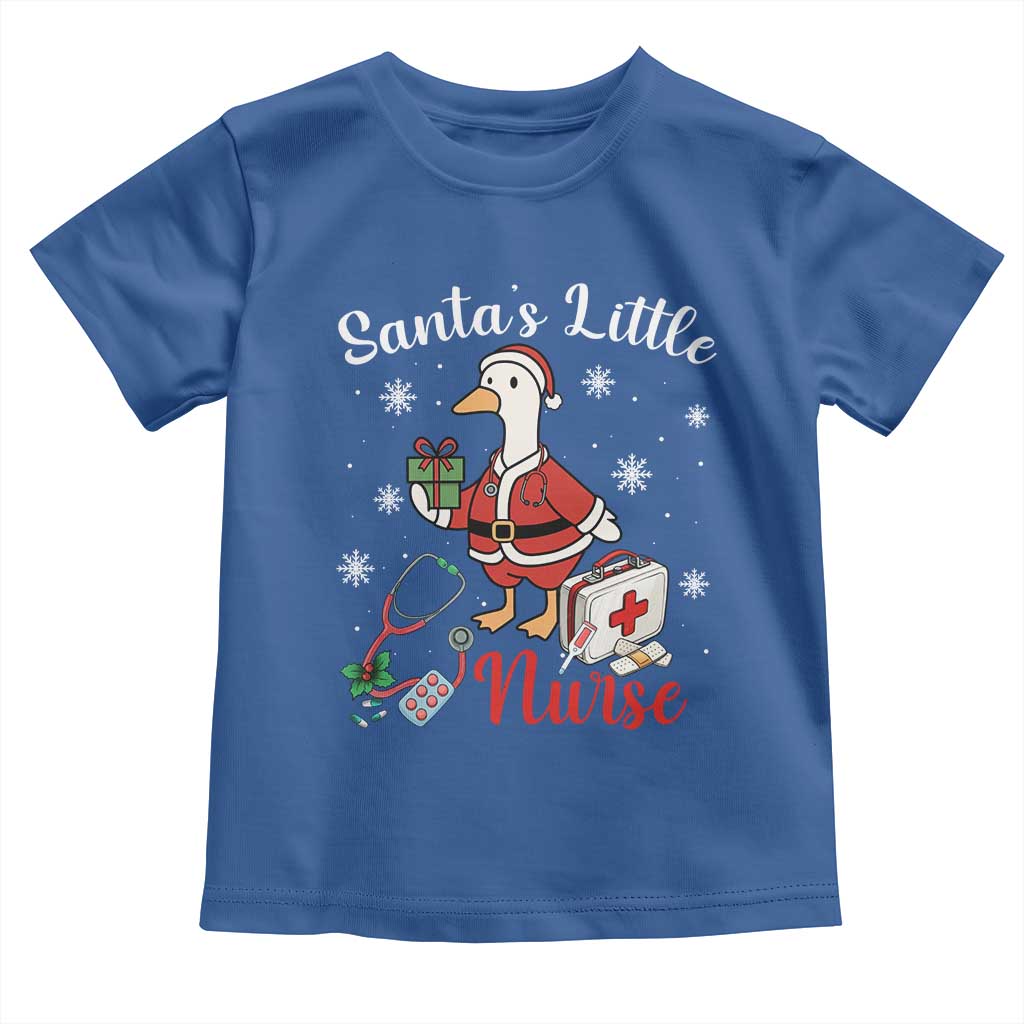 Christmas Goose Nurse Toddler T Shirt Santa Little Nurse - Wonder Print Shop
