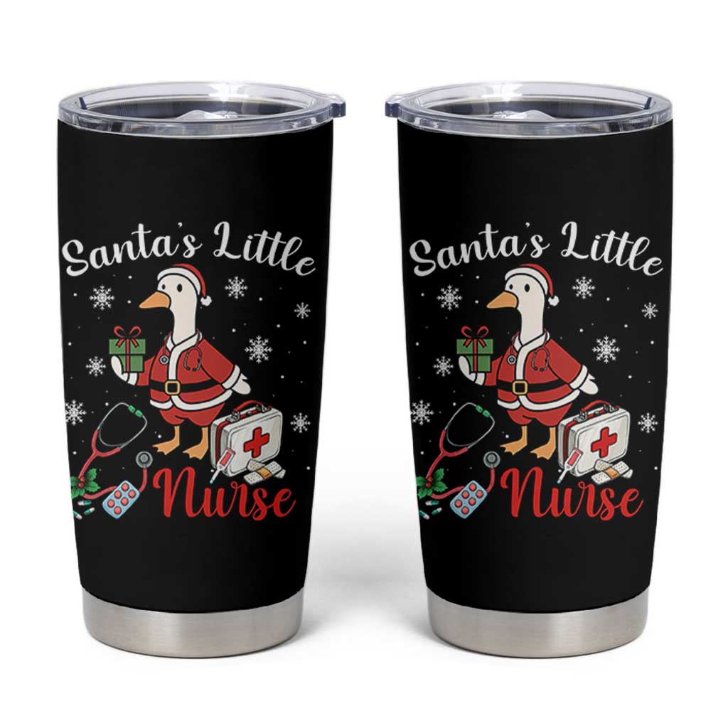 Christmas Goose Nurse Tumbler Cup Santa Little Nurse - Wonder Print Shop