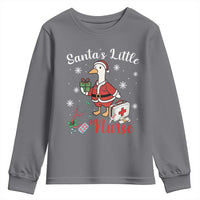 Christmas Goose Nurse Youth Sweatshirt Santa Little Nurse - Wonder Print Shop