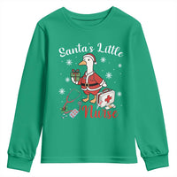 Christmas Goose Nurse Youth Sweatshirt Santa Little Nurse - Wonder Print Shop