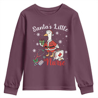 Christmas Goose Nurse Youth Sweatshirt Santa Little Nurse - Wonder Print Shop