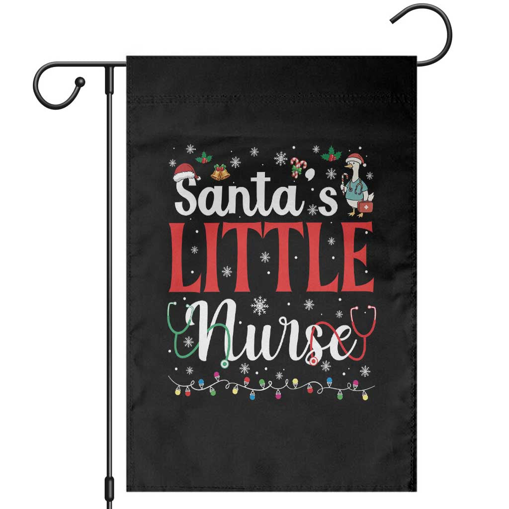 Funny Nurse Christmas Garden Flag Santa Little Nurse - Wonder Print Shop